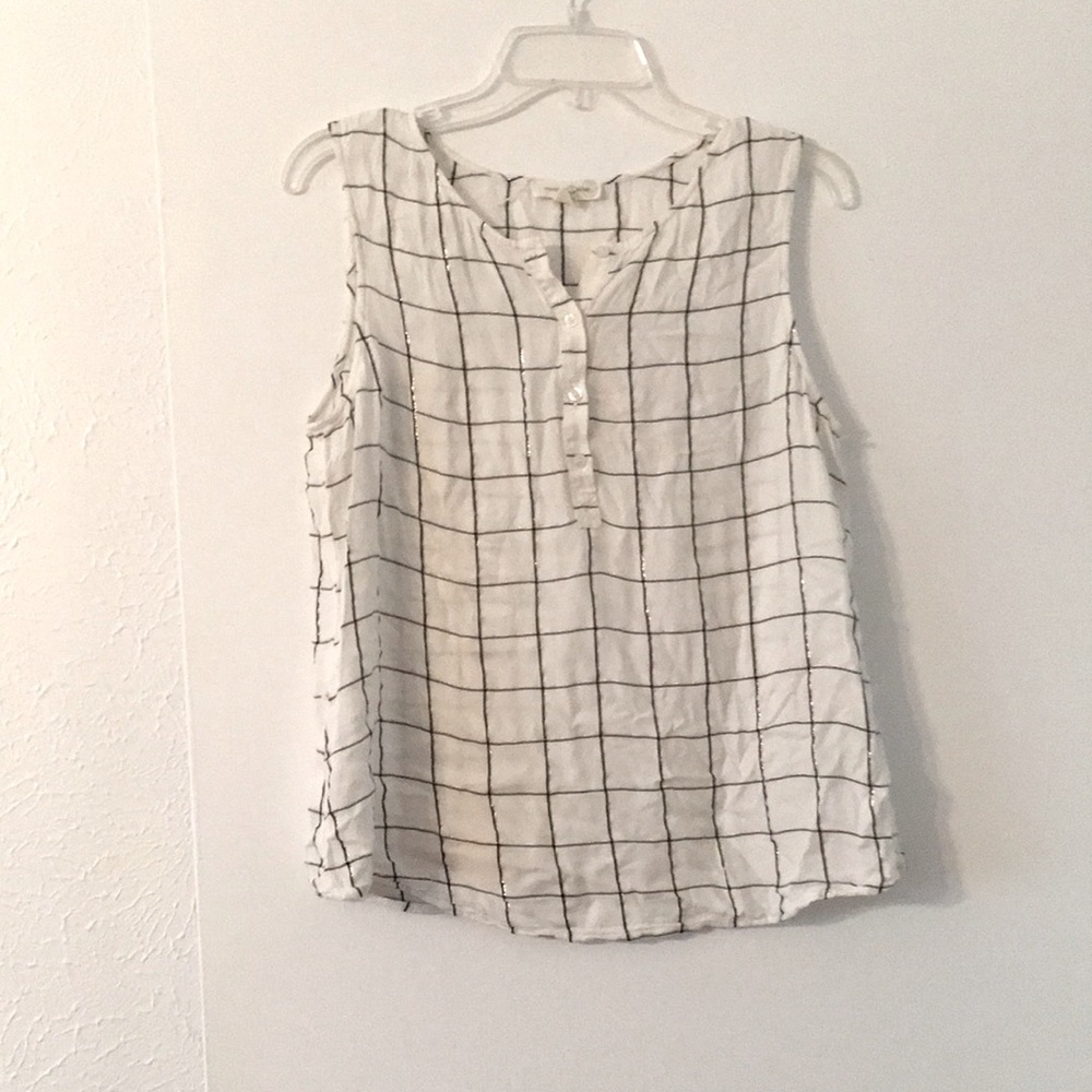 Treasure and Bond Sleeveless Windowpane Top